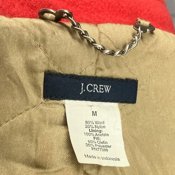 J.Crew Medium M Orange Thinsulate Wool‎ Blend Double Breasted Pea Coat Peacoat - Picture 5 of 8
